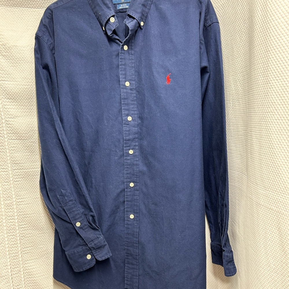 Ralph Lauren (Blake) Men’s Navy Blue Casual‎ Button Down Shirt Large